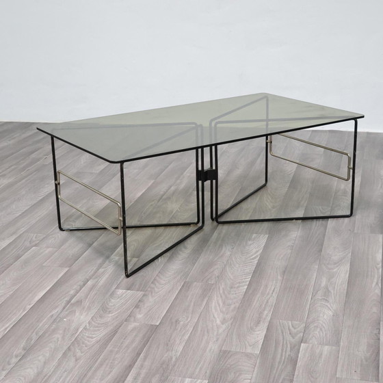 Image 1 of Low Coffee Table Geometric Design 1970s Vintage Modern