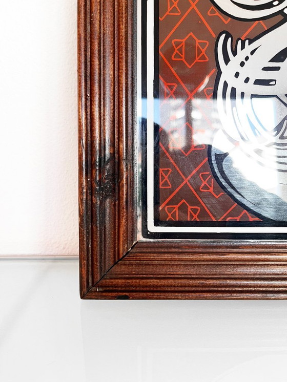 Image 1 of Vintage XL Mucha Job Cigarettes advertising mirror