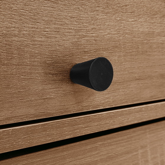 Image 1 of Urban Meuble buffetkast in vintage houtlook met rotan deuren, 2 deuren, 2 laden, 130 x 75,5 x 40 cm, CROLZOI