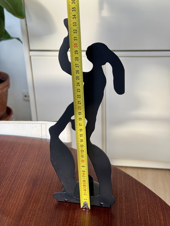 Image 1 of Candeliere vintage IKEA Häll design Anna Efverlund anni '90 - silhouette di donna in metallo nero