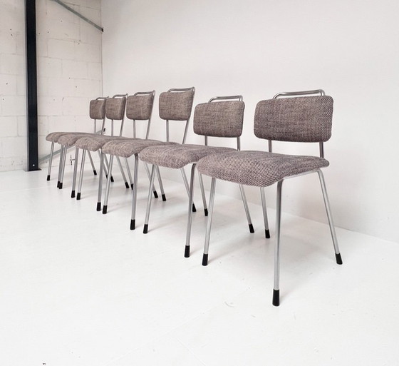 Image 1 of Set di 6 sedie Gebroeders De Wit rivestite, anni '60