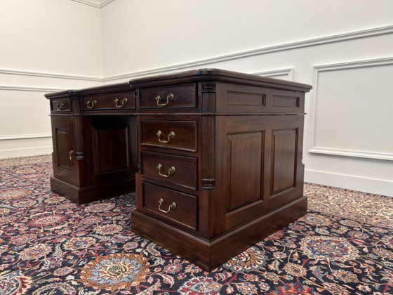 Scrivania classica inglese Partnerdesk – Scrivanie, Leather, Wood (photo 6 of 19)