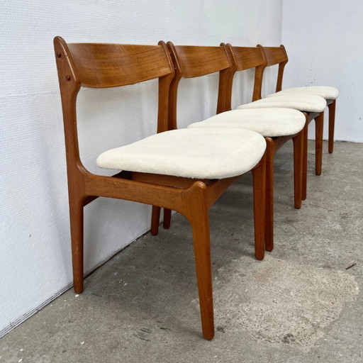 4x Esszimmerstühle „Modell 49“ von Erik Buch für O.D. Möbler