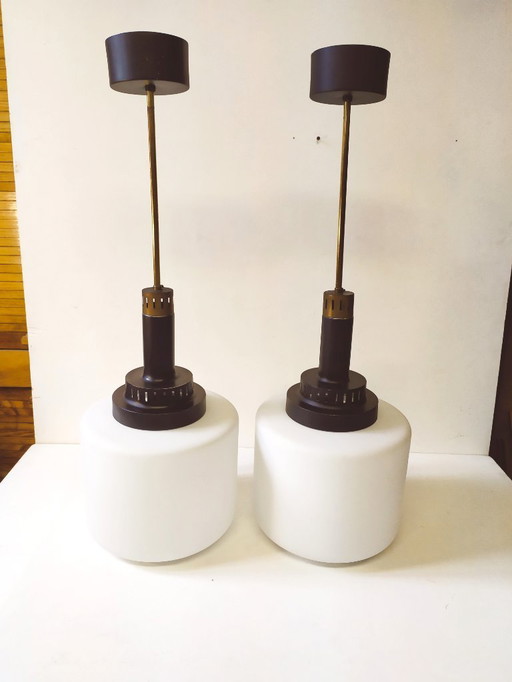 Lampes suspendues fabriquées par Stilnovo, 1950, ensemble de 2