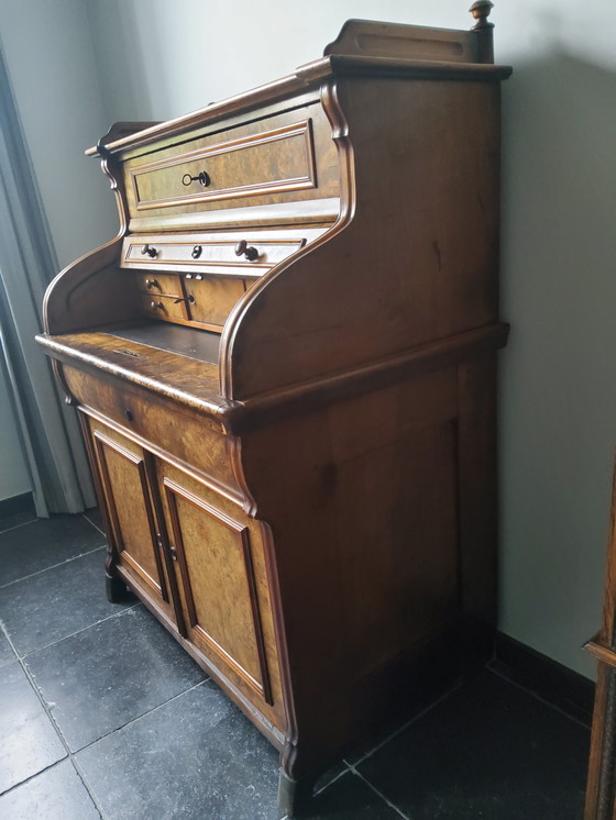 Image 1 of Secretaire in radica di noce Biedemeier