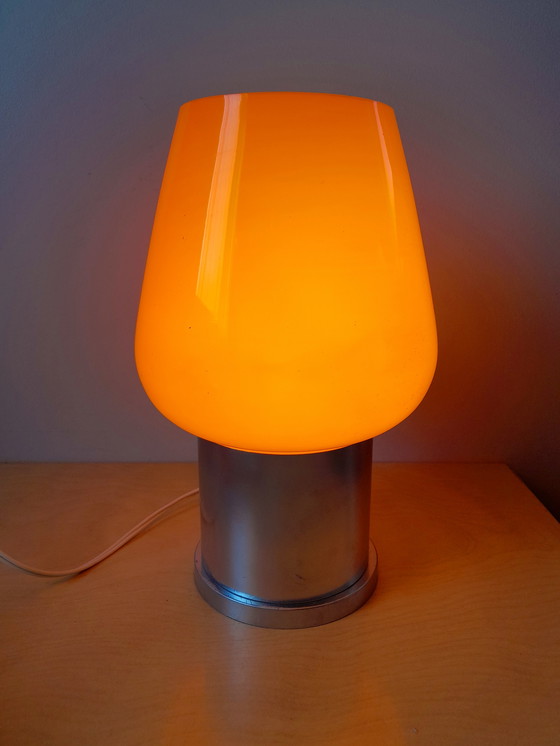 Image 1 of Lampe space age en opaline orange 1970
