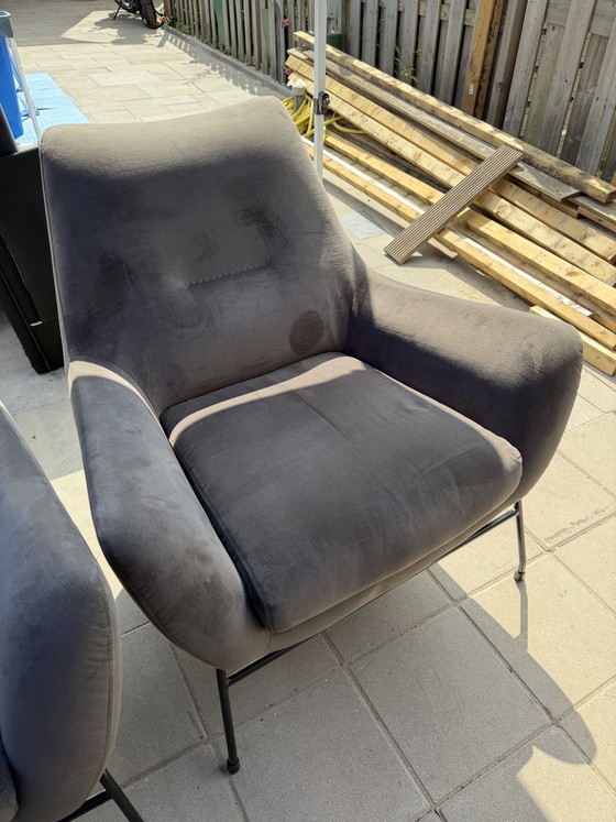 Image 1 of 2 Designer-Sessel aus Samt von Goossens