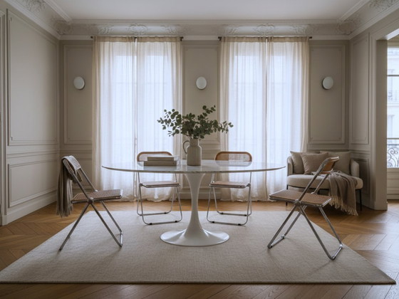 Image 1 of Set aus 4 Plia-Stühlen aus Holz und Wiener Stroh von Castelli aus den 1970er Jahren