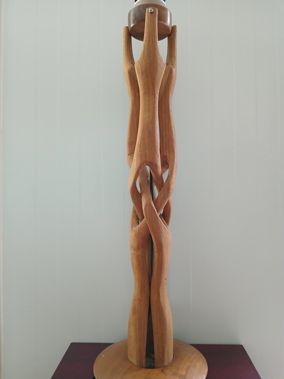 Image 1 of Lampe de table scandinave vintage en bois