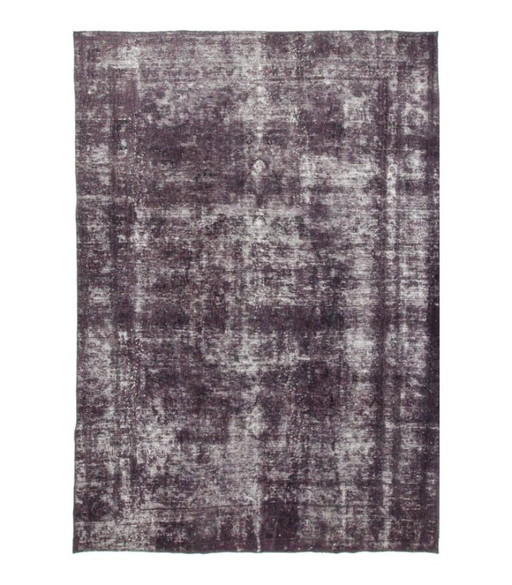 Alfombra Oriental Anudada a Mano Vintage Art Clásico y Diseño en Relieve 260 x 180 cm Color Rojo