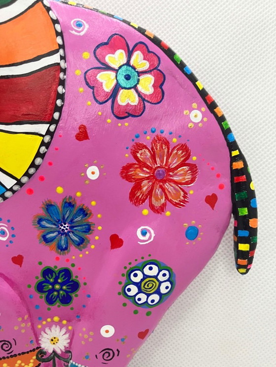 Image 1 of Cat figurine for the wall. Handcrafted by the artist.