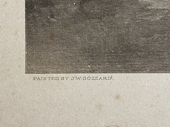 Image 1 of Lithograph by James Walter Gozzard, London, 1910. Framed on blackened wood.