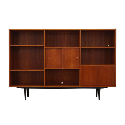 Libreria in teak, design danese, anni '70, produzione: Danimarca