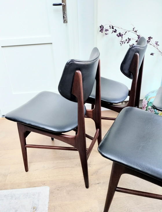 Image 1 of Vintage set of 4 Louis van Teeffelen 'Hamar' dining chairs