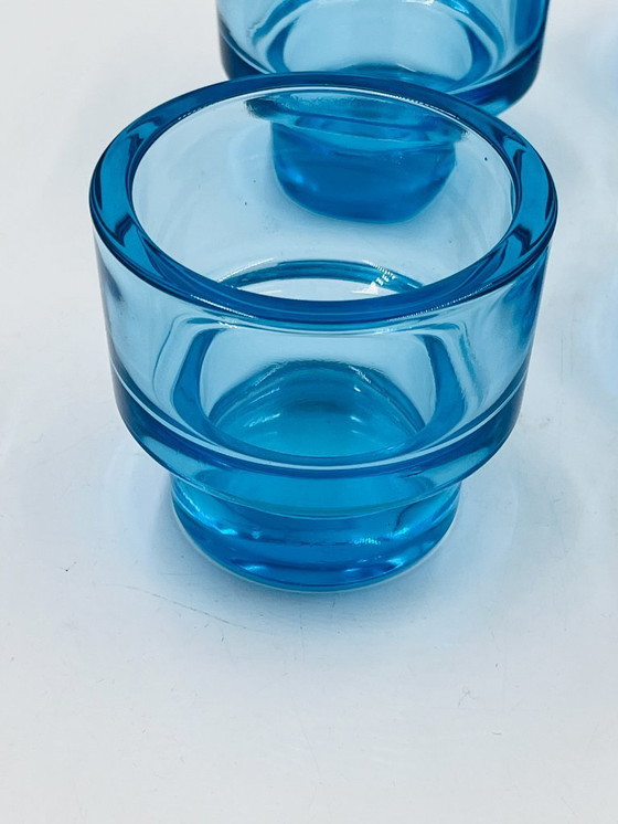 Image 1 of Set di 4 portacandele in vetro turchese acquamarina IKEA