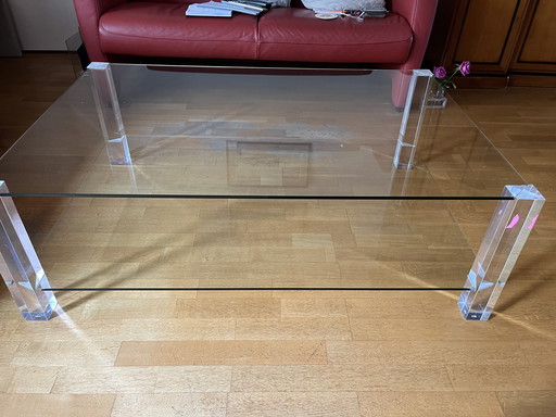 Glass coffee table