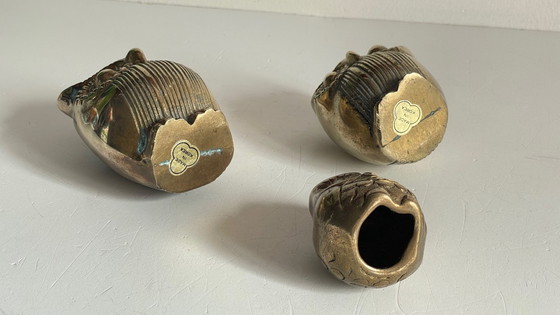 Image 1 of Famille HIBOUX Laiton et Bronze VINTAGE