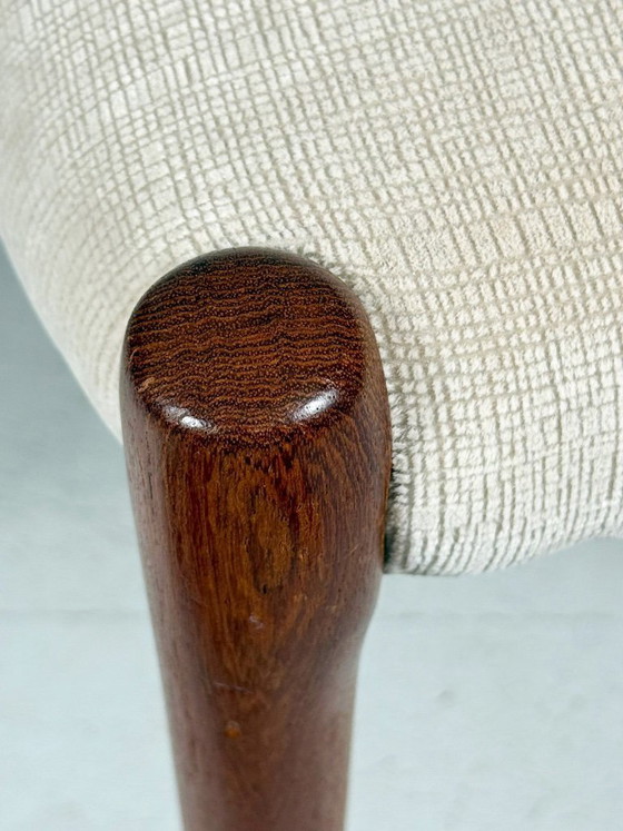 Image 1 of JL Møllers, ensemble de 4 chaises de salle à manger, modèle '83', teck, laine, années 1960, Danemark (4)