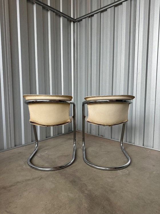 Image 1 of Willy Rizzo leren set stoelen