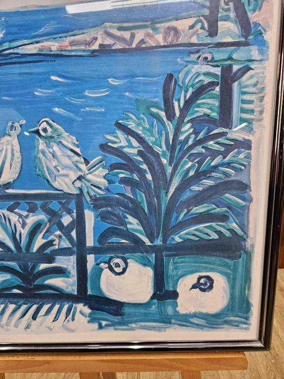 Henri Deschamps, Côte d'Azur, jaren 70, Kleurenlitho, Ingelijst – Litho's & Zeefdrukken (photo 6 of 9)