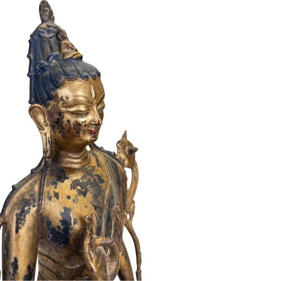 Mooie Avalokiteshvara – Sino-Tibetaanse stijl – 2e helft 20e eeuw – Beeldhouwkunst (photo 13 of 15)
