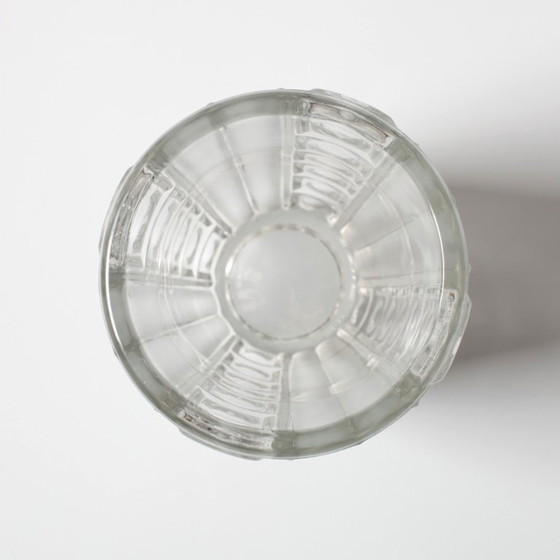 Image 1 of Vintage Clear Pressed Glass Vase / Bohemia Glass / 1950s
