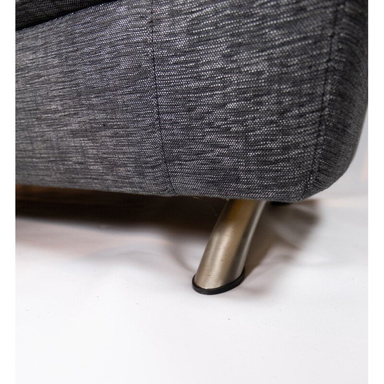 Image 1 of Vintage Two seater sofa of grey wool fabric with stool by the norwegian brand Brunstad