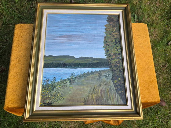 Original French Seine River Landscape Oil Painting, Paintings & Drawings, Canvas, White (photo 3 of 11)
