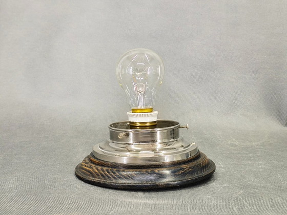 Image 1 of Pair Art Deco Nickel Wall Lights with Milky Glass, 1930s