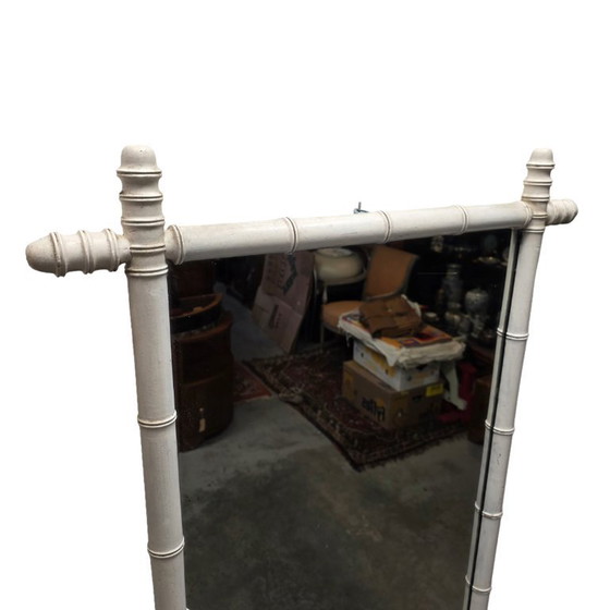 Image 1 of Specchio vintage bianco effetto bambù