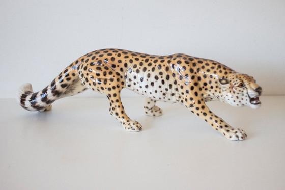 Image 1 of Leopardo Ronzan d'epoca - Ceramica dipinta a mano - Italia 1970 ca.