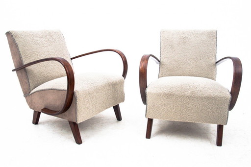 Een paar Art Deco fauteuils, Tsjecho-Slowakije, jaren 1930, ontworpen door J. Halabala.
