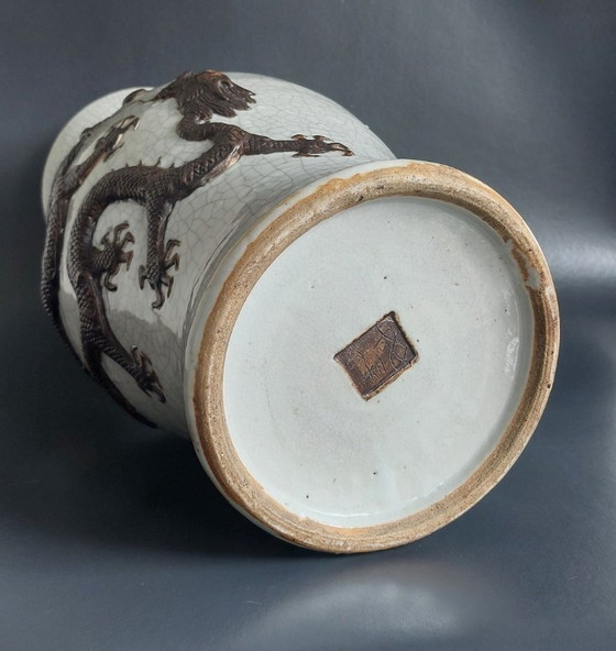 Image 1 of Große Vase aus Craquelé-Ware aus Nanking, 19.