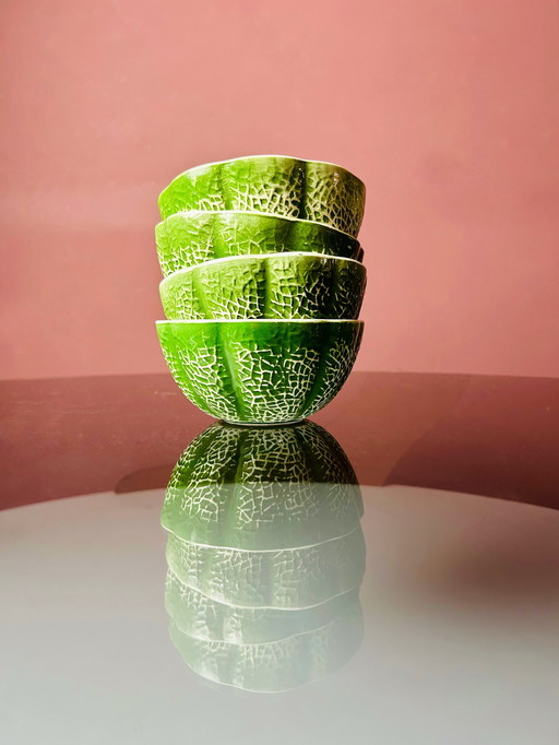 🍉 SET VAN 4 CANTALOUPE SCHAALTJES  - JAPAN 🍉 