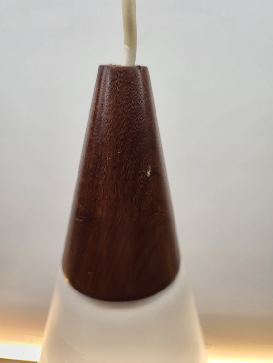 Image 1 of Vintage opaline glass pendant lamp, Scandinavian style, Philips, 1960s