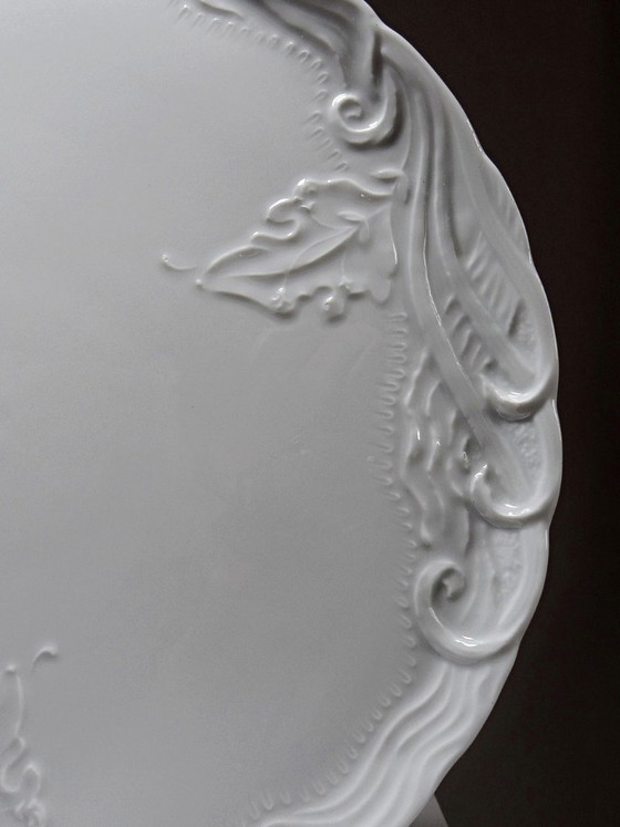 Image 1 of Large vintage/antique white fine Limoges porcelain pie dish