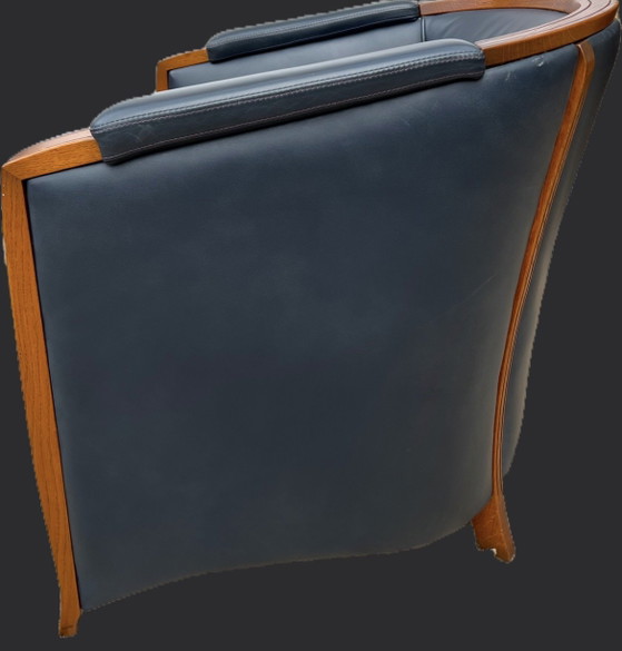 Image 1 of Jugendstil leder fauteuil 