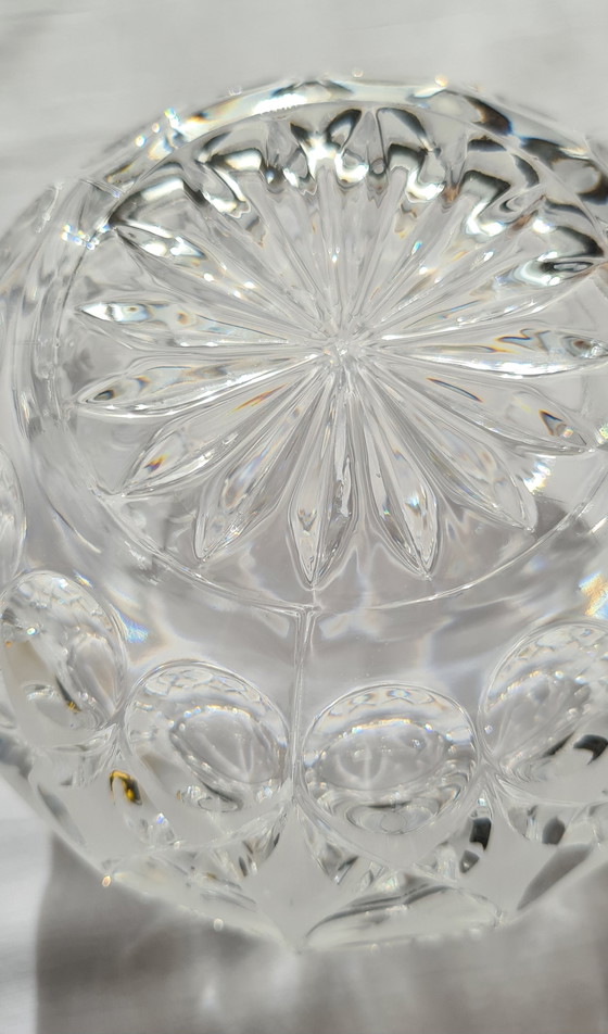 Vintage Nachtmann lead crystal sphere vase, heavy, "Angelique" series, Ø 13.5cm, crystal lens cut, star (photo 11 of 15)