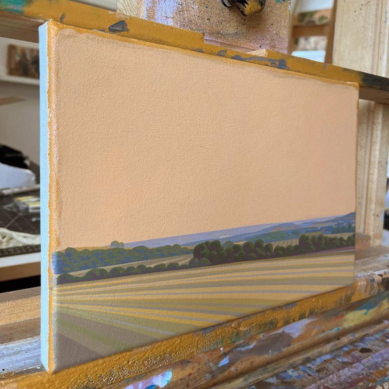 Image 1 of Linear Shadows, unique painting, hand-painted one-of-a-kind piece, 30 x 20 cm, acrylic paint on canvas