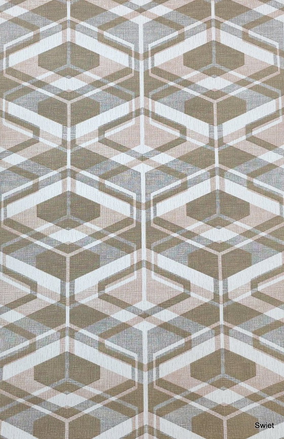 14294 Geometric Vintage Wallpaper Brown Pink Grey – Wall decoration (photo 5 of 7)