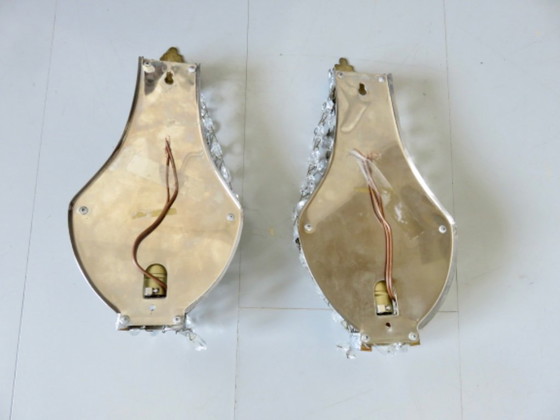 Image 1 of Paar silberplattierte Wandleuchten in Form von Heißluftballons mit Quasten