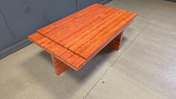 Image 1 of Tavolino da caffè in travertino rosso, anni '70