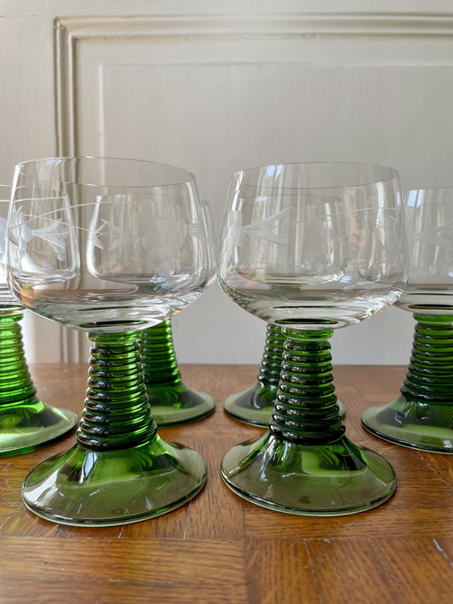 Set of 6 Alsatian Wine Glasses