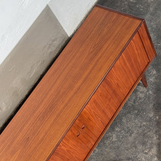 Danish Teak Tambour Sideboard, Attributed to Svend Aage Larsen for Faarup Møbelfabrik, 1960s, Wood, Brown (photo 18 of 20)