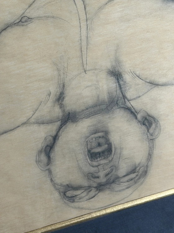 René Knapen – Disegno surrealista a grafite con certificato di galleria – Dipinti e disegni, Vetro (photo 7 of 10)