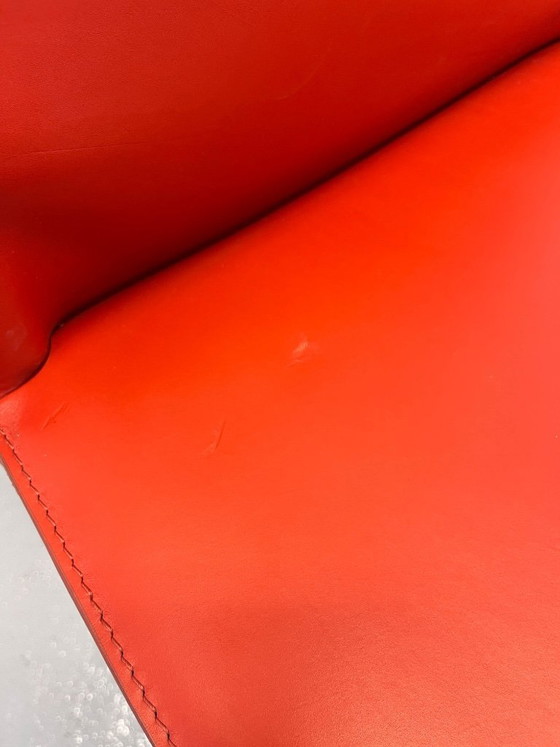 Image 1 of Set of 2 Cassina CAB 410 Stools Mario Bellini Leather Bar Stools Bordeaux Red