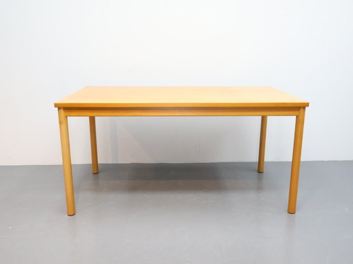 Vintage Dining table / wood / yellow rectangle / Kusch en Co