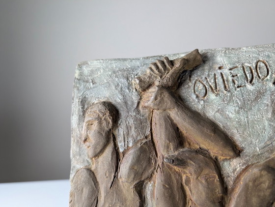 Image 1 of Esperanza d'Ors, plaque en relief en bronze, sculpture figurative, Espagne, années 1990