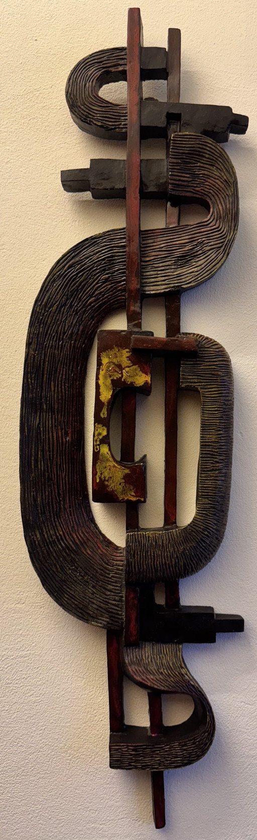 Brutalist wall object - vintage 1970s - Ars Munda style - resin