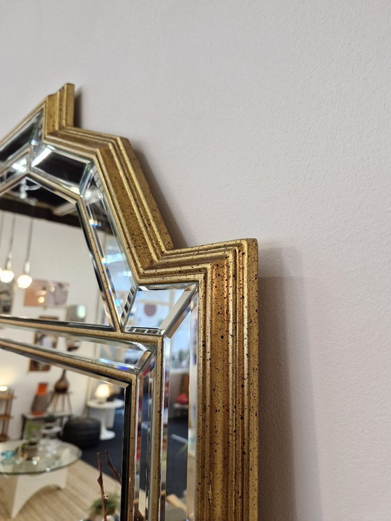 Image 1 of  Vintage Deknudt spiegel messing facet geslepen